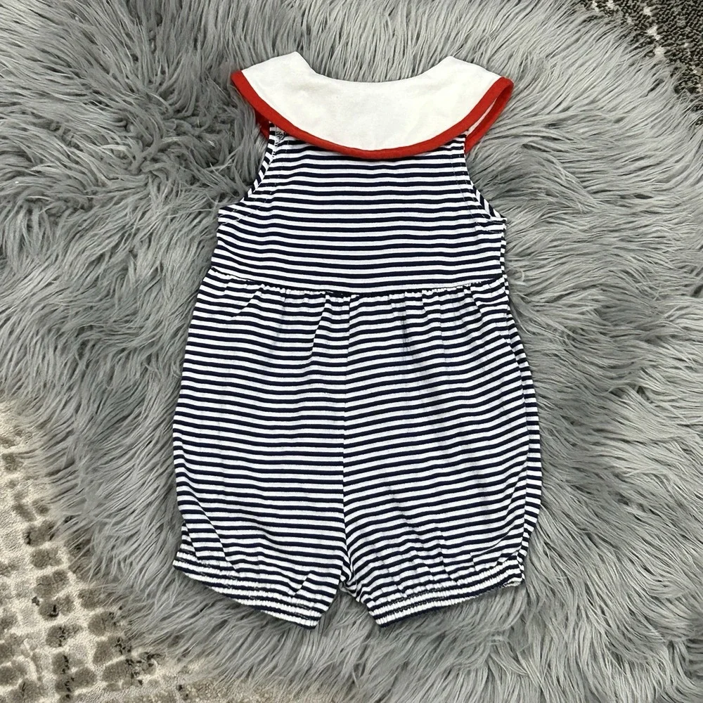 Vintage Buster Brown Patriotic Sailor Style Red-White-Blue Romper Size‎ 12 Month